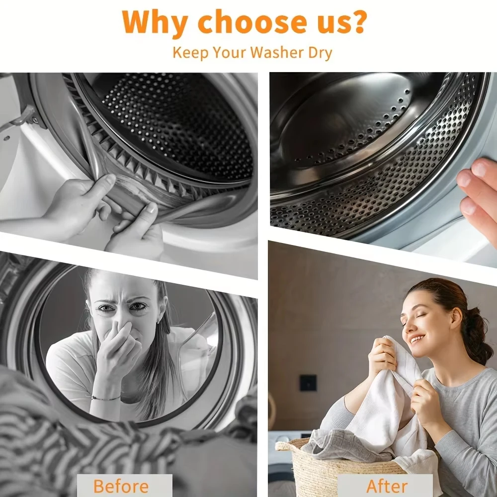 Keep Your Washer Fresh: Easy-to-Use & Bendable Silicone Front Load Washer Door Prop – Flexible, Sturdy Washer Door Stopper