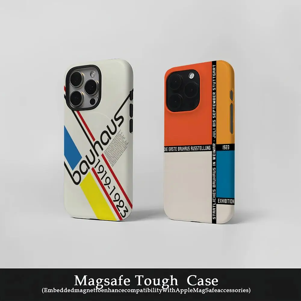 

Trendy Lines Half Circle Phone Case Film Korean INS for iPhone 16 15 14 13 12 11 Pro Max Plus Luxury Magnetic Double-layer Cover