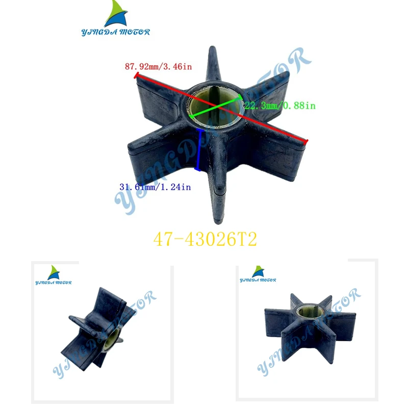 

Рабочее колесо водяного насоса 47-43026T2 для Mercury Mariner 47-430262Q02 47-43026T2 18-3056, аксессуары для лодок