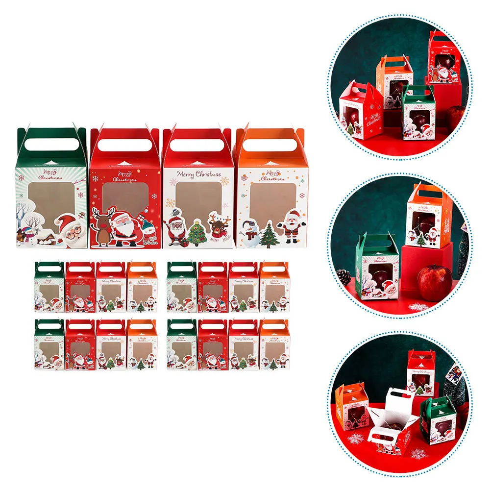 

50pcs Xmas Paper Candy Wrapping Cartoon Gift Packaging For Christmas Apples Storage Small Gift Boxes Party Supplies Festival