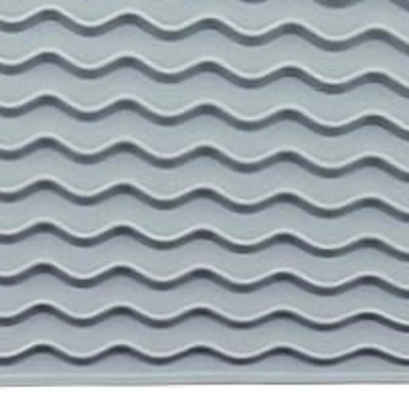 Silicone Dish Drying Mat With Non Slip Design Fast Drainage Ridges For Kitchen Counter Placing Dishes Cups Spoons Tableware
