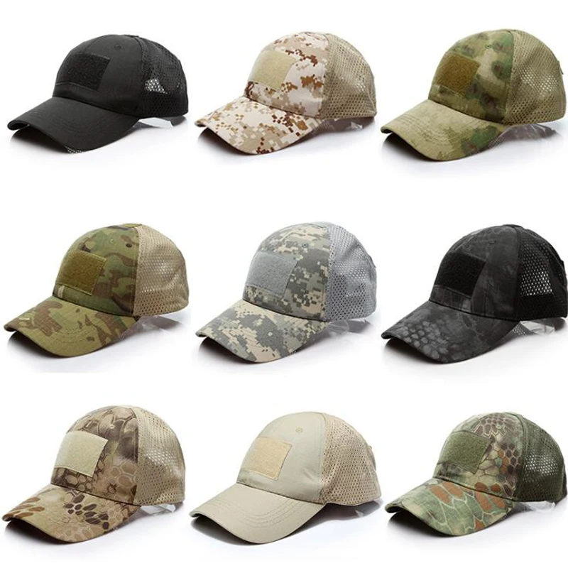 Tactical Mesh Baseball Cap Fishing Camo FG Caps Men Outdoor Hunting Camouflage Jungle Hat Airsoft Tactical Hiking Casquette Hats