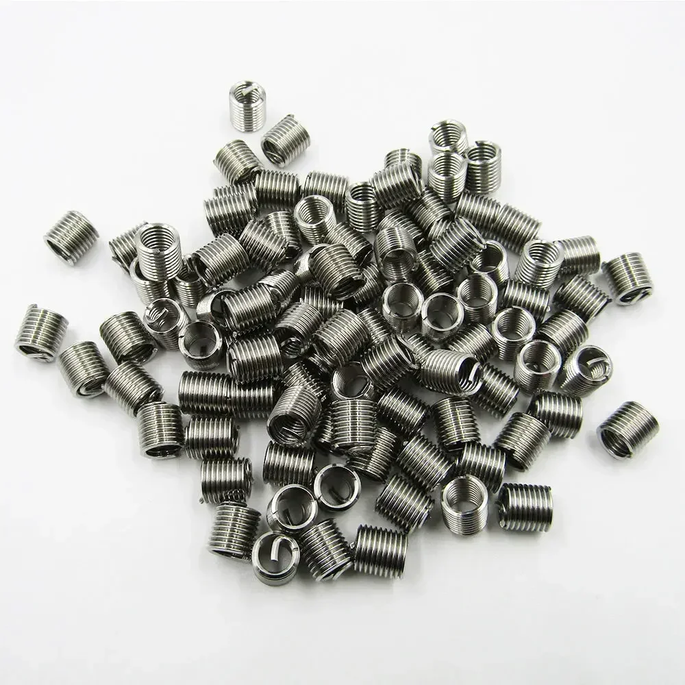 50pcs/pack Stainless-Steel Helicoil Wire Thread Insert M6 X 1.0 1.5D Insert Helicoil Wire Thread Repair Insert