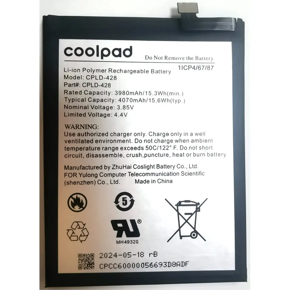 

New CPLD-428 Repalcement Battery Coolpad Legacy LTE-A us 3705a Mobile Phone