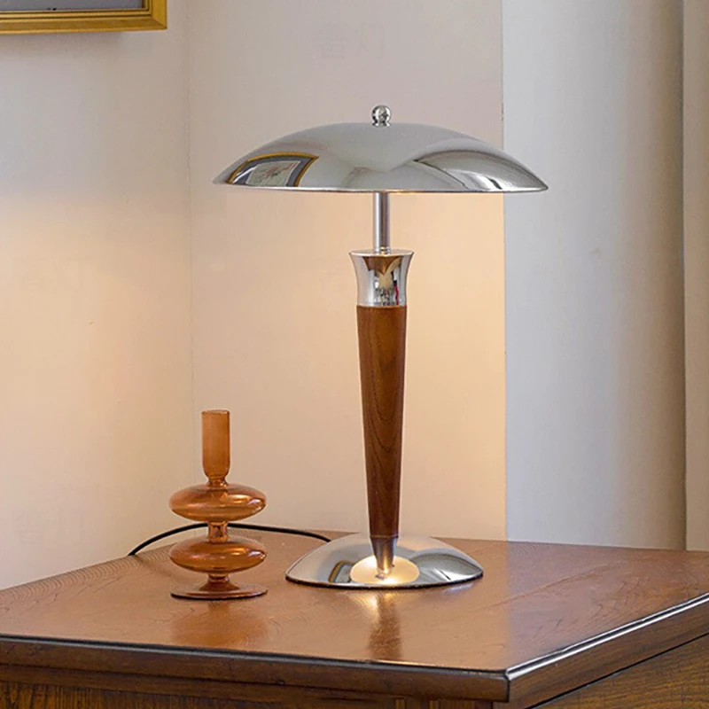 

Retro Middle Ancient Style Solid Wood Desk Lamp Wabi Sabi Bedroom Homestay Bedside Table Lighting Fixture for Study Floor Lamp