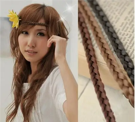 9Pcs/Lot Hemp Flowers Wig Braid Headband Multi Colore Bohemian Knitting Hair Band Care Tools Accessories HA023