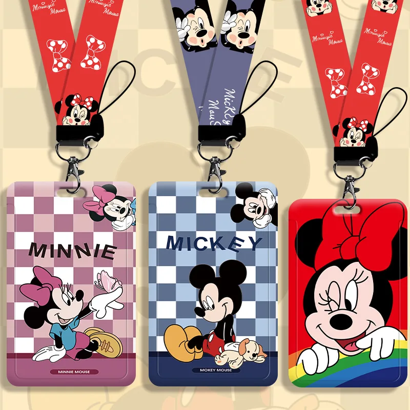 حامل بطاقة شارة الهوية ديزني ميكي ماوس مع حافظة صلبة بحبل طويل لحماية الوصول إلى حافلة الحرم الجامعي للطلاب #2