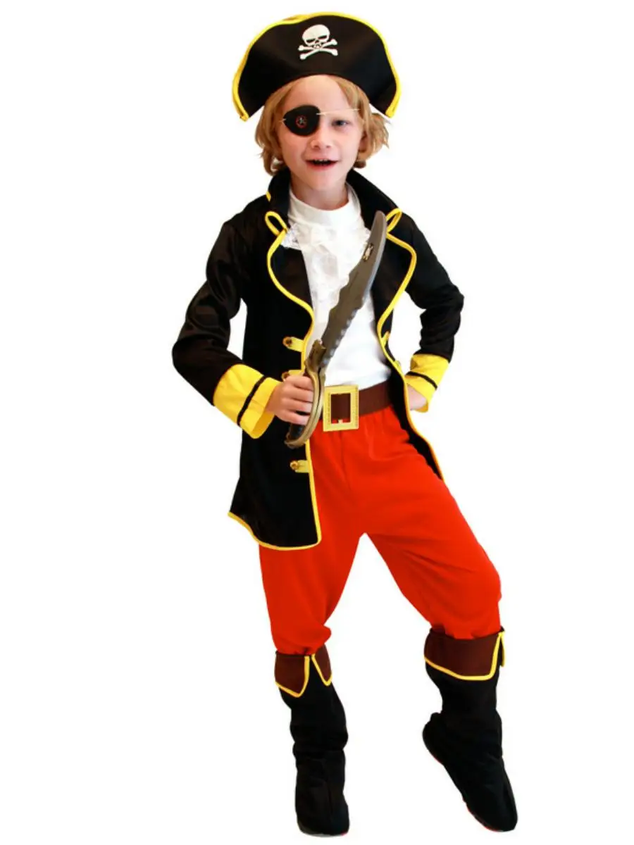 زي الهالوين القراصنة الكاريبي جا سبارو زي الأطفال للمسرح الوطني مادة البوليستر ملابس عرقية أصلية #5