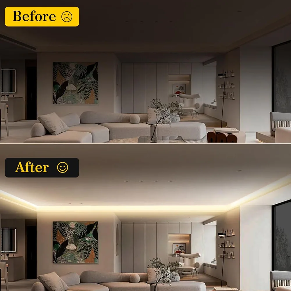 Kit 10M 20M COB CCT LED Strip 24V Flexible High Density Dimmable Room Light Touch Panel Remote Controller Dual White 2700K-6500K