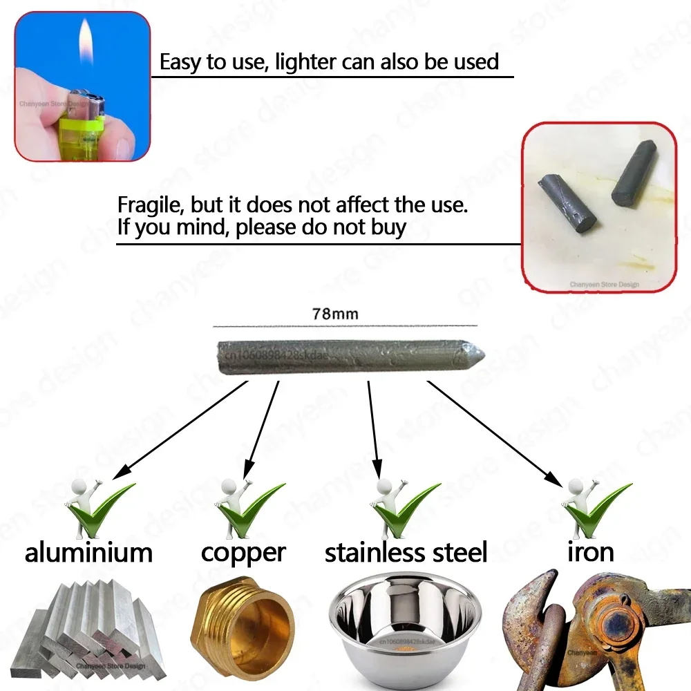 small holes repair Low Temperature repair agent Easy Melt for Aluminum Rods Stainless Steel Copper Iron Plastic Tools