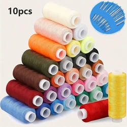 1 Set(10pcs Sewing Thread +1pc Sewing Needles) Random Color Polyester Sewing Thread Set - Ideal for Enthusiasts and Beginners