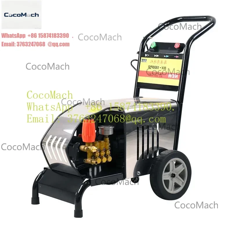 120 Bar Cold Water High Pressure Washer, Electric Sudsing Cleaner Trailer Type for Household & Commercial Cleaning