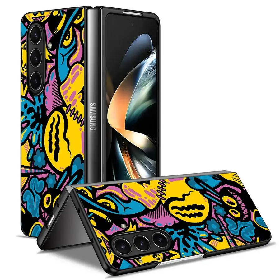 Custodia con design Graffiti Cartoon per Samsung Galaxy ZFold5 ZFold4 ZFold7 ZFold3 Z Fold 7 6 5 4 3 ZFold6 Cover posteriore per telefono