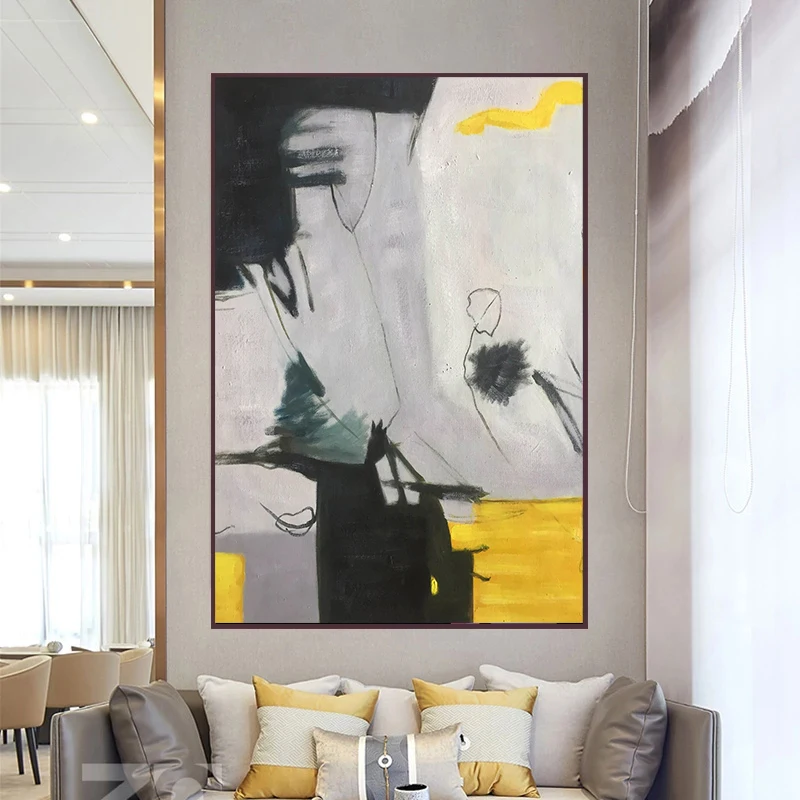 Large Abstract Painting,line Painting,extra Large Wal Canvas Painting Poster and Print Wall Art Picture for Living Room Cuadros