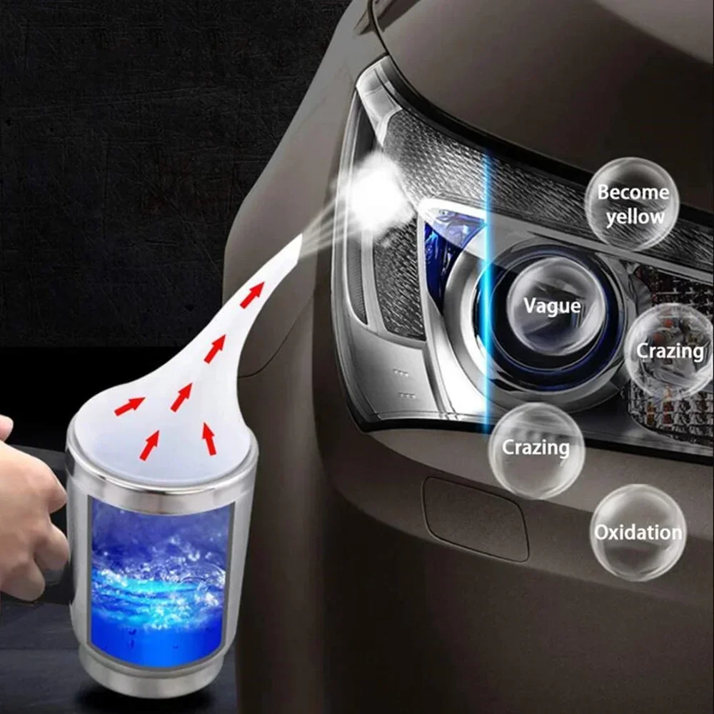 Car Light Lens Restorative Fumigation Steamer Heating Cup Oxidation Dirt Headlights Polishing Chemical Kit Cleaning Lamps Tool