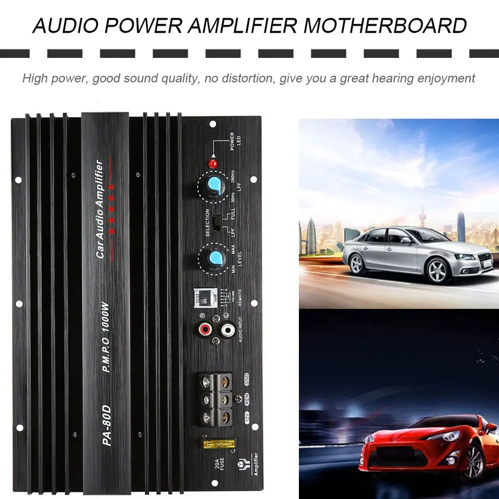 Hot 1000W Car Audio Power Amplifier Board Mono Powerful Bass Subwoofers Amp Amplifier For Car Modification PA-80D Dropshipping