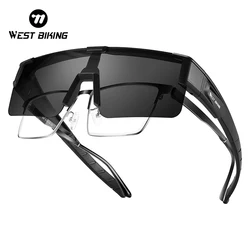 WEST BIKING Fit Over Myopia Glasses Polarized UV400 Goggles Bicycle Anti-Glare Photochromic Sunglasse for Driving, Fishing