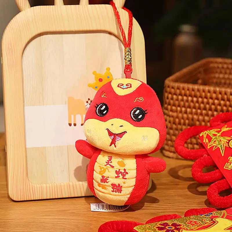 Chinese New Year Snake Plush Year Of The Snake Souvenir Mascot Doll 15cm/5.9inch Plush Key Accessories Snake Plush For Bag Purse