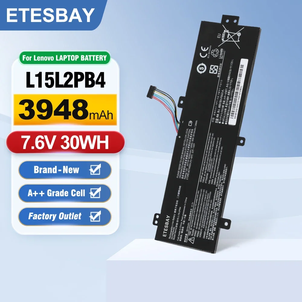 ETESBAY L15L2PB4 3948mAh/30WH Laptop Battery For LENOVO IdeaPad 510-15ISK 310-15ISK 310-15IAP 310-15ABR L15C2PB5 L15M2PB3