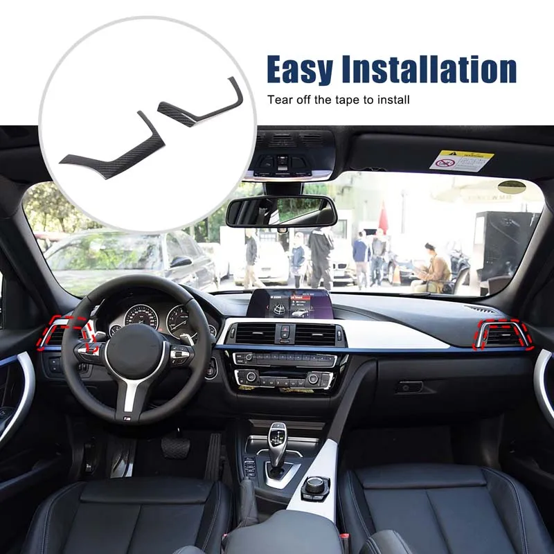 

For BMW 3 Series/4 Series F30F32 central control side air outlet frame Air conditioning air outlet trim Real carbon fiber 2016+