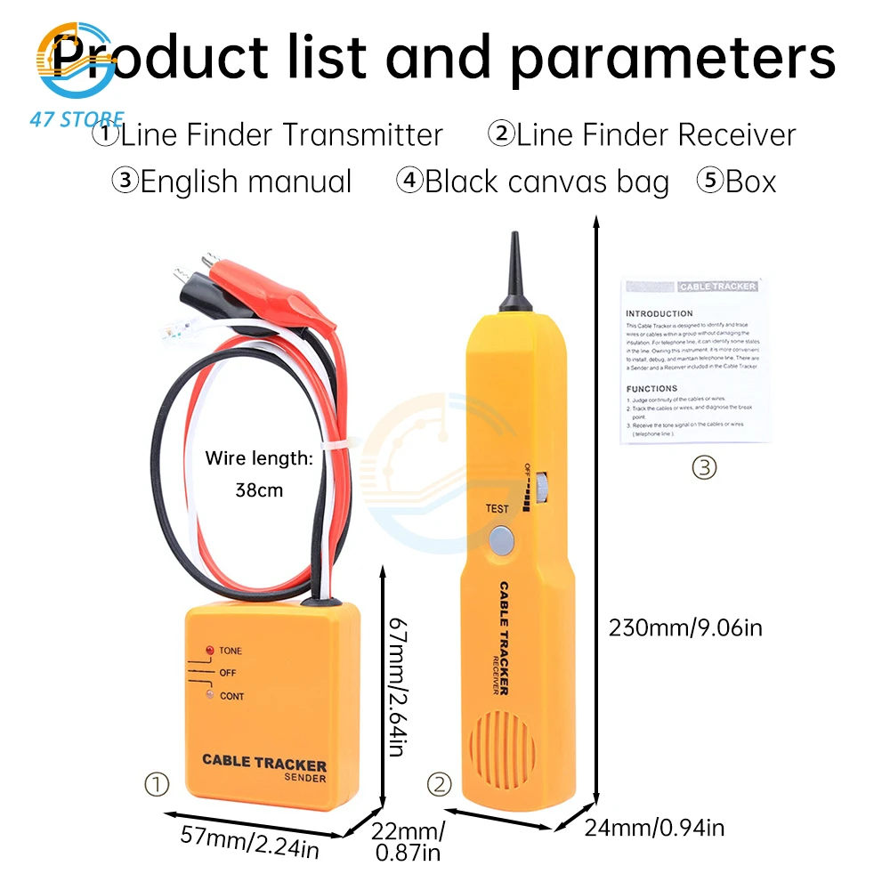 Testeur de réseau de fibre optique portable, ligne professionnelle, détecteur de LAN, détecteur de disjoncteur automatique, déterminer le traqueur de câble