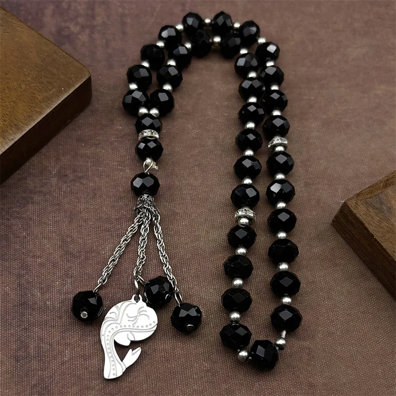 

Praying Women Car Pendant for Women Men Stainless Steel Silver Color Faith Amulet Car Mirror Hangings Amulet Jewelry Gift
