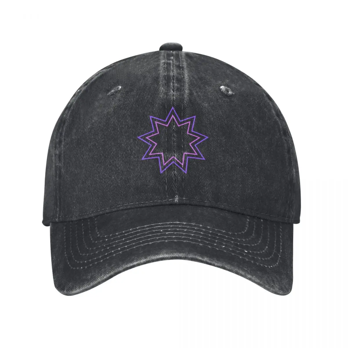 Purple Enneagram of Bahá’í Faith Baseball Cap Rugby Bobble Hat Women's Beach Men's