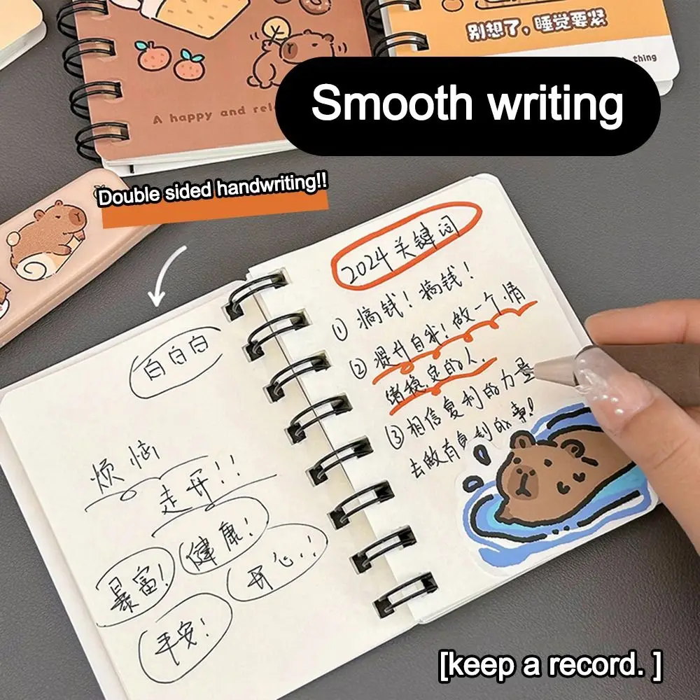 Portable A7 Small Notebook Cartoon School Supplies Pocket Notepad Side Flip Coil Book