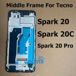 New For Tecno Spark 20 20C Pro Middle Frame Front Bezel Housing Case Back Mid Plate Models Lcd Supporting Holder