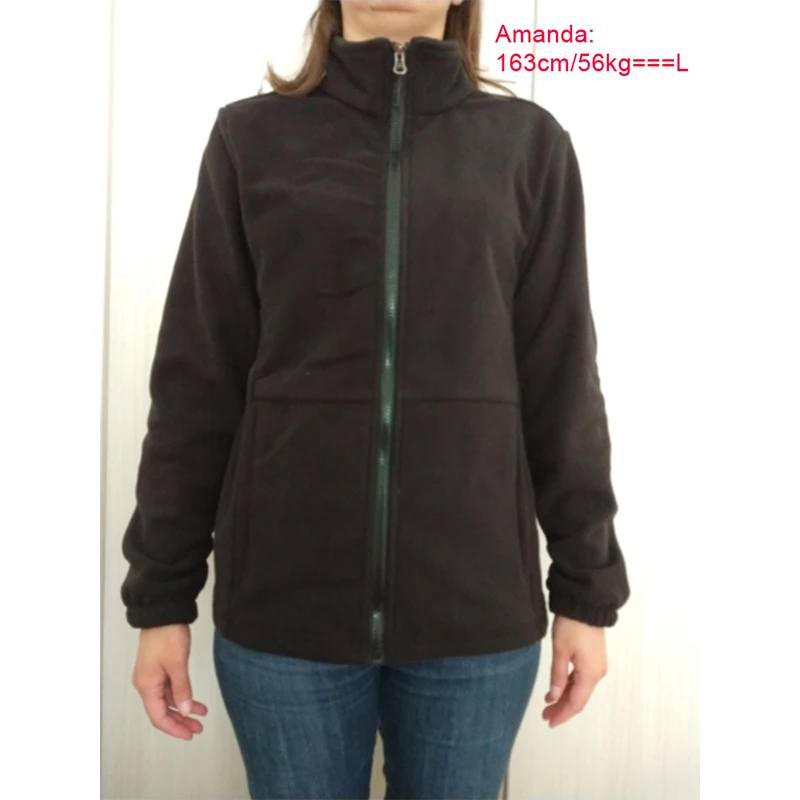 Women\'s Lightweight Full Zip Soft Polar Fleece Jacket Hiking Camping Outdoor Recreation Coat With Zipper Pockets