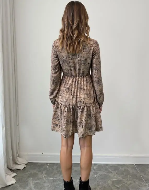 

Women's Dress 2025 Spring and Autumn New Fashion Simple Style Casual Elegant Style Dress Long Sleeved Mid Length A-Line Skirt