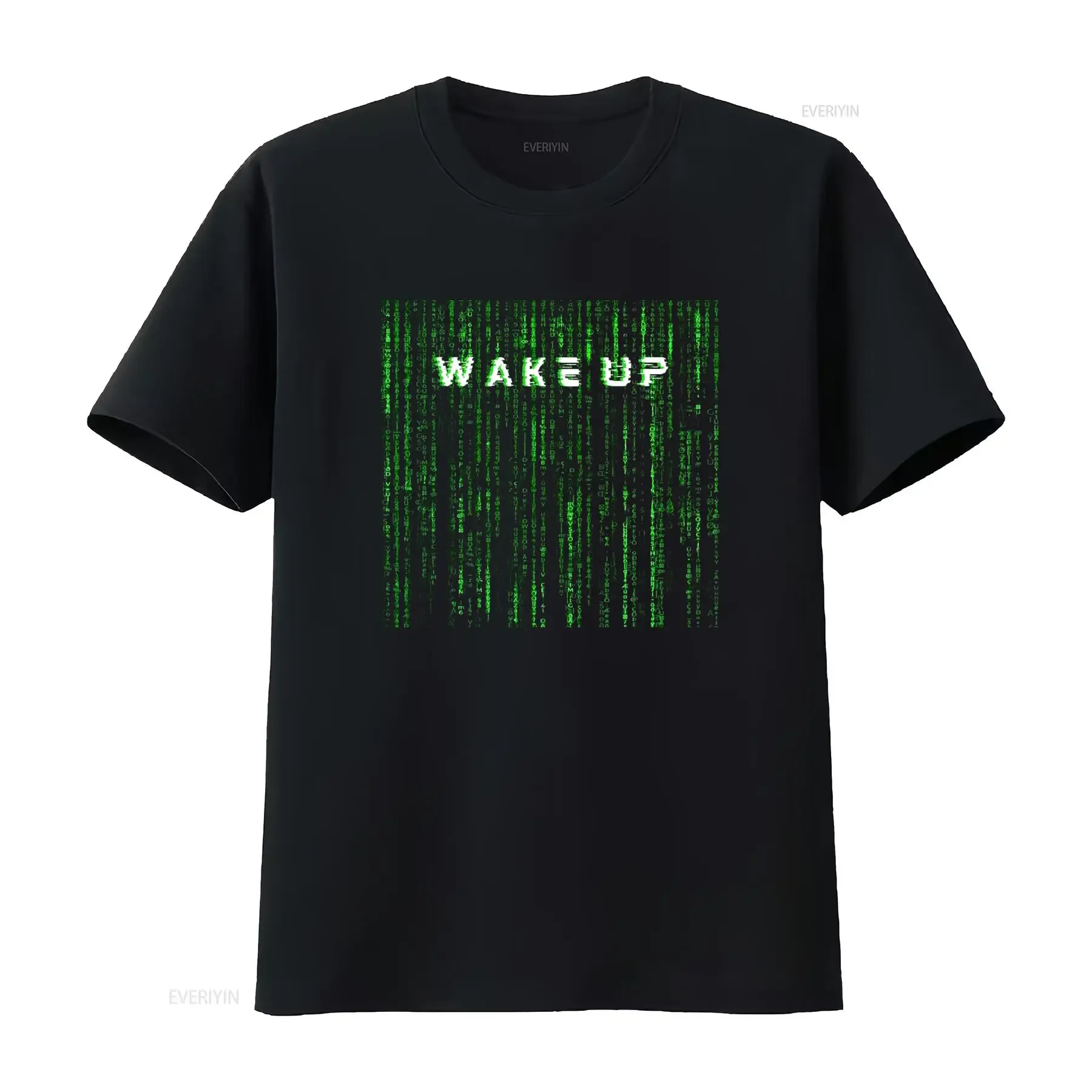 Neo Wake Up T Shirt Matrix Style Sci Fi Softstyle  vintage Washed Top For Everyday Wear homme Breathable graphic Casual