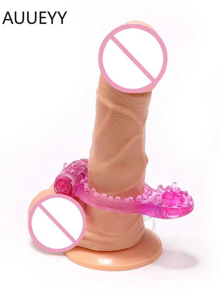 Soft TPE Male delay Penis ring Vibrating Clitoral Stimulator Strong Penis Erect Cock Ring Cage Semen Lock Ring Sex Toys For Men