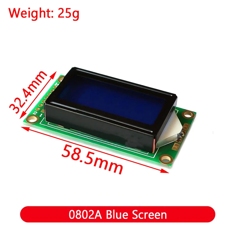 Módulo LCD para Arduino, pantalla verde y azul, interfaz PCF8574T IIC I2C, 0802, 1602, 2004, 12864, caracteres UNO R3 Mega2560