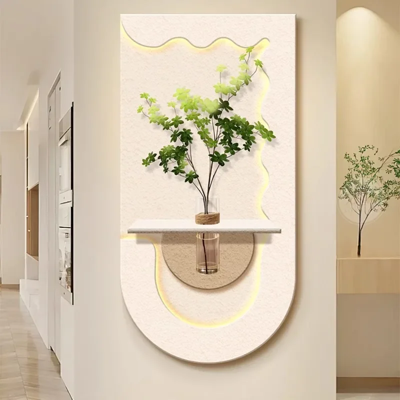 Entrance Decoration Vase LED Wall Lamp Stereoscopic Green Plant Corridor Hallway Modern Hanging Painting Living Room Mural Light