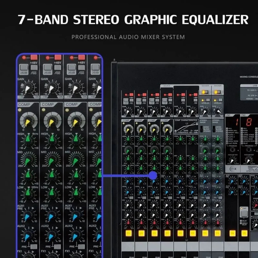 MGP16X 16 Channel Professional Audio Mixing Console Pro Audio Digital Multi Effector Processor for Stage Sound System