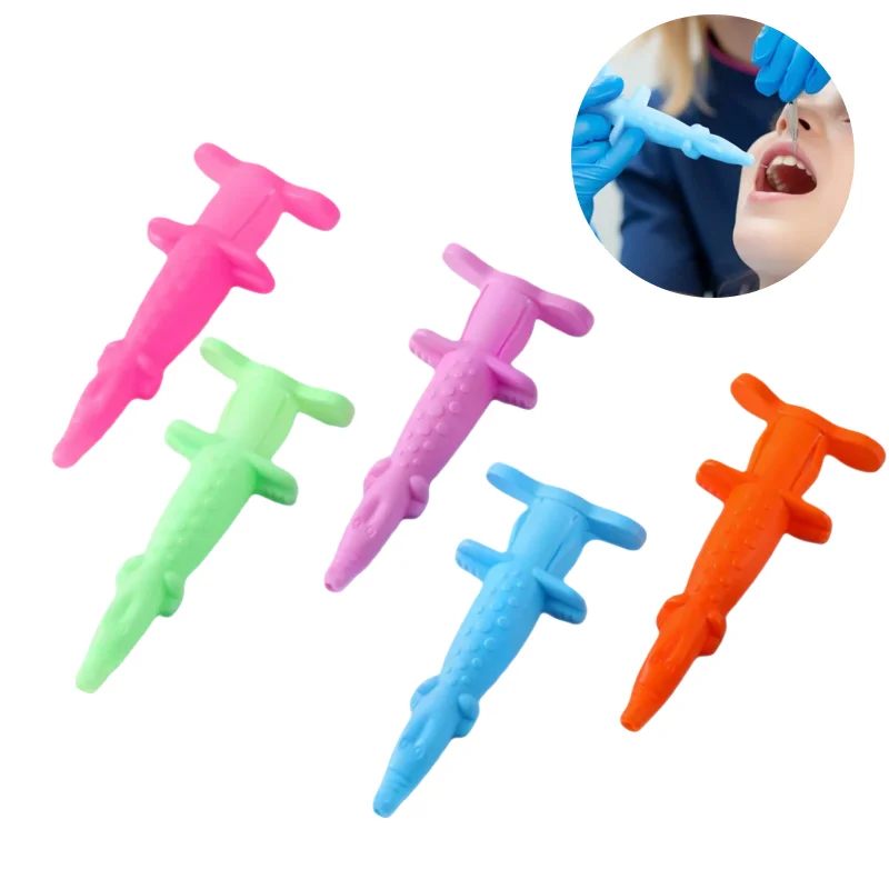 

5pcs Dental Syringe Cover Crocodile-Shaped Plastic Protective Sleeve for Injector Reusable Surgical Tool for Dentist Clinic