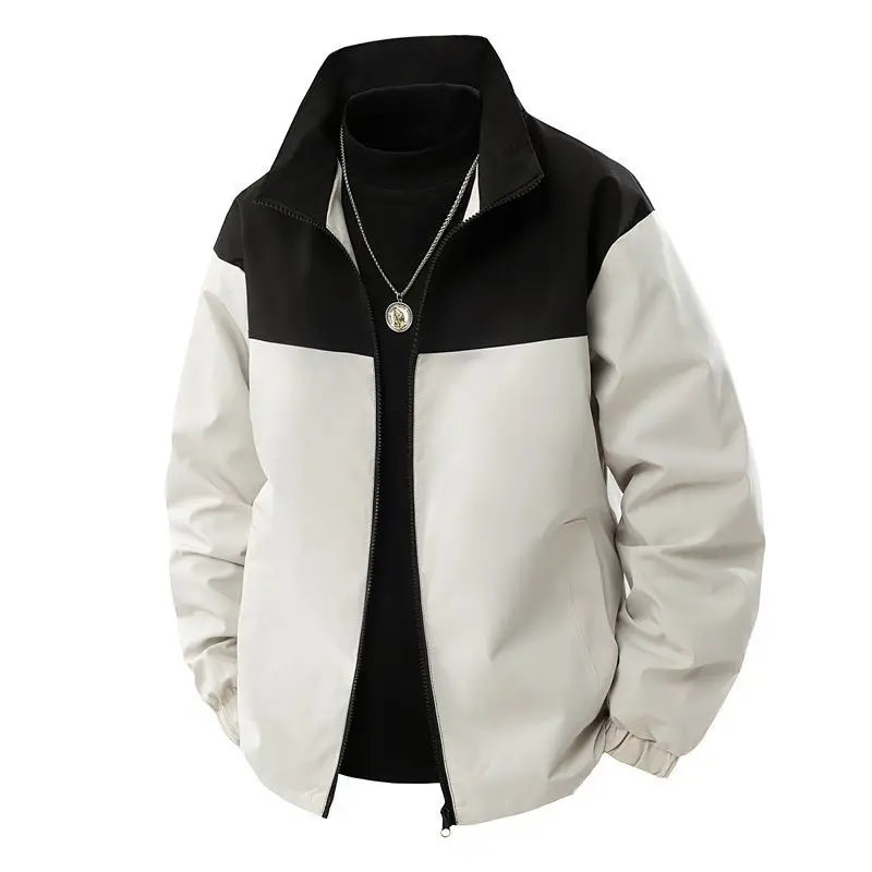 

Men Women Jacket Autumn Waterproof Cargo Zipper High Street Patchwork Windbreaker Coats Oversize Spring Fashion Hiking Jacket