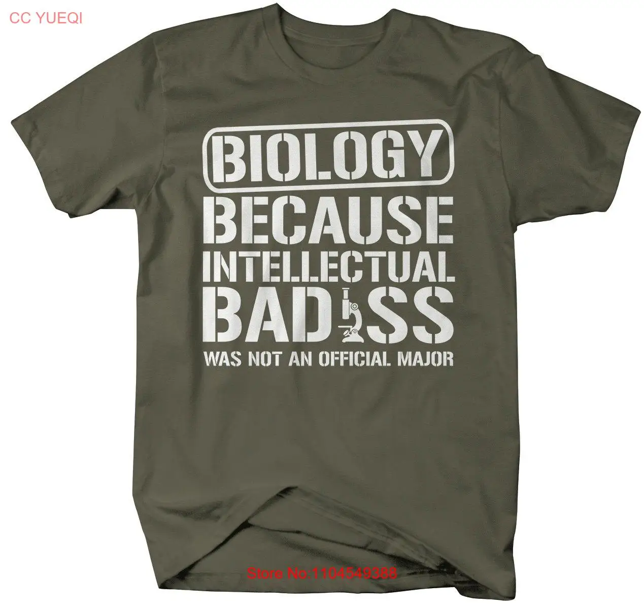 

Biology T Shirt College Major Bio Science Intellectual Bada long or short sleeves