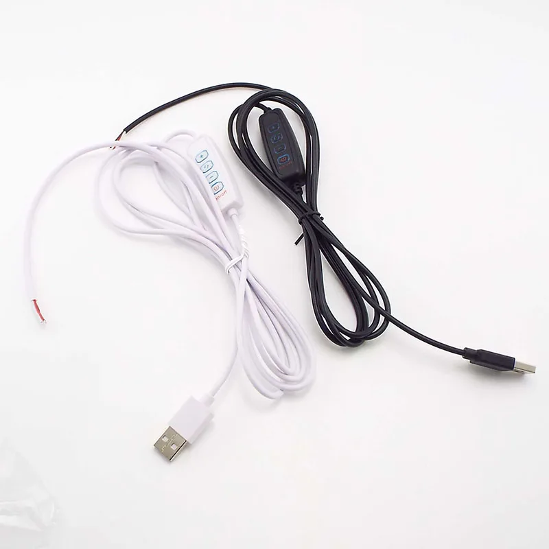 USB Port Power Supply Cable DC 5V 2pin 3pin Wire Extension Cord Line Color Control for LED Light Chips Dimmer Dimming