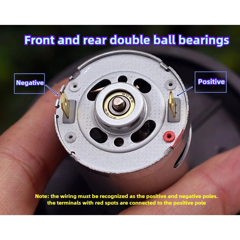 เครื่องดูดฝุ่นกำลังสูงมอเตอร์ 10.8V 120W 14.4V 110W ตลับลูกปืนคู่ 545 ใบพัดอลูมิเนียม |   แรงดูดสูง