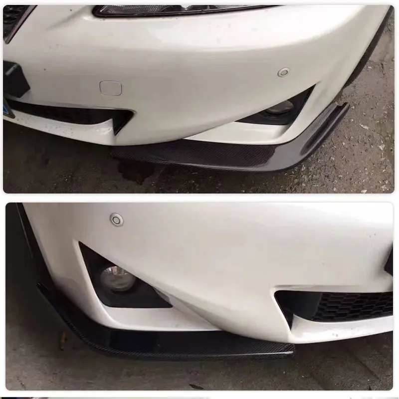 Car Front Bumper Splitters Spoiler for Lexus IS IS250 2011 2012 2013 Car Front Splitters Lip Side Aprons Body Kits Carbon Fiber