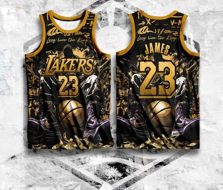 2026 Latest LeBron James Lakers No. 23 Street Style Basketball Men's and Women's Family 3D Printed Fan Casual Fashion Top