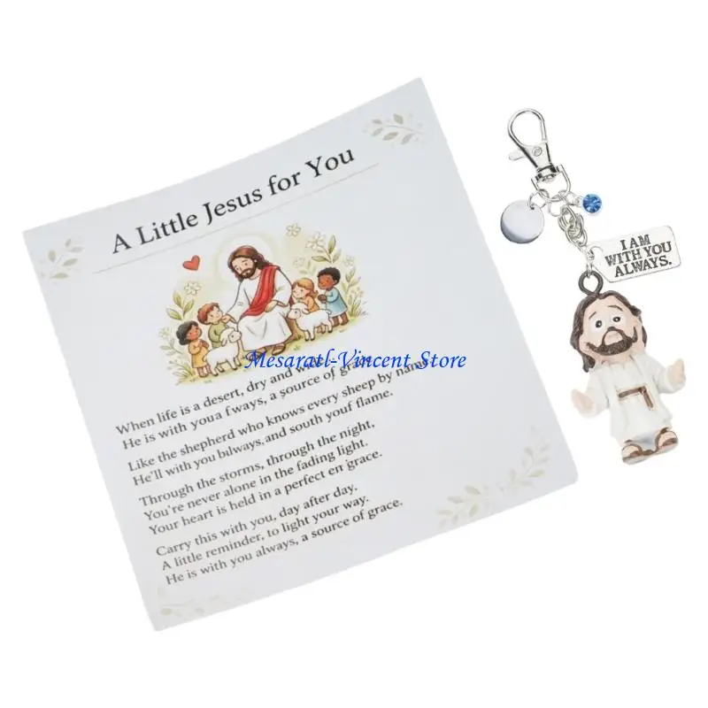 A70F Faith Inspired Charm Accessory with Clasp and Message Plate, Daily Bag Accent for Regular Travel Carry Use