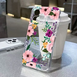 Phone Case for Xiaomi Redmi Note 15 14 12 11 13 Pro Plus 5G 12s 11s 10 Pro 4G Redmi 14c 13 4G 13c 12c Clear Flower Pattern Cover
