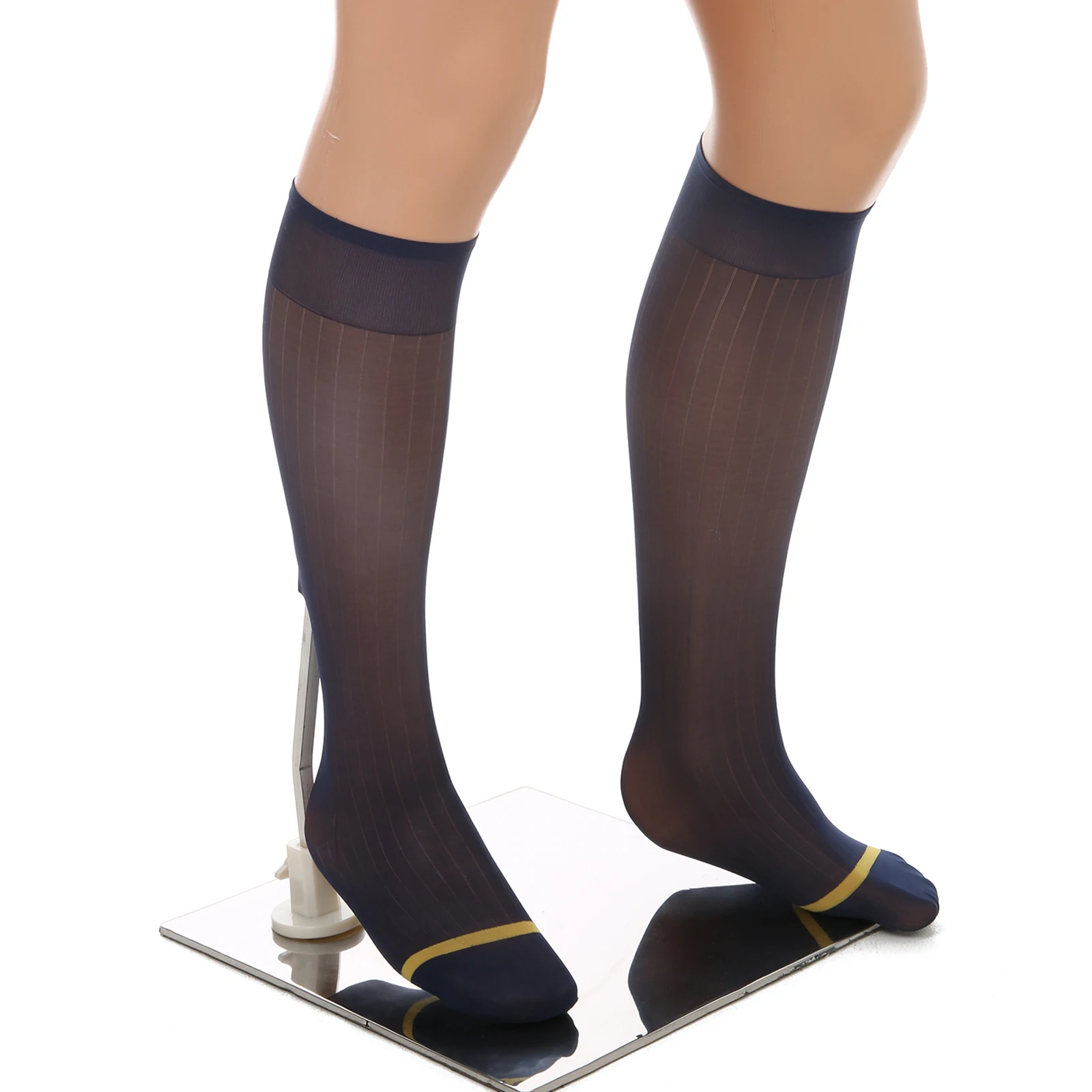 

Mens Ultra-thin Elastic Formal Suit Socks Clear Men See Through Long Socks Men's Business Formal Business Transparent Stockings