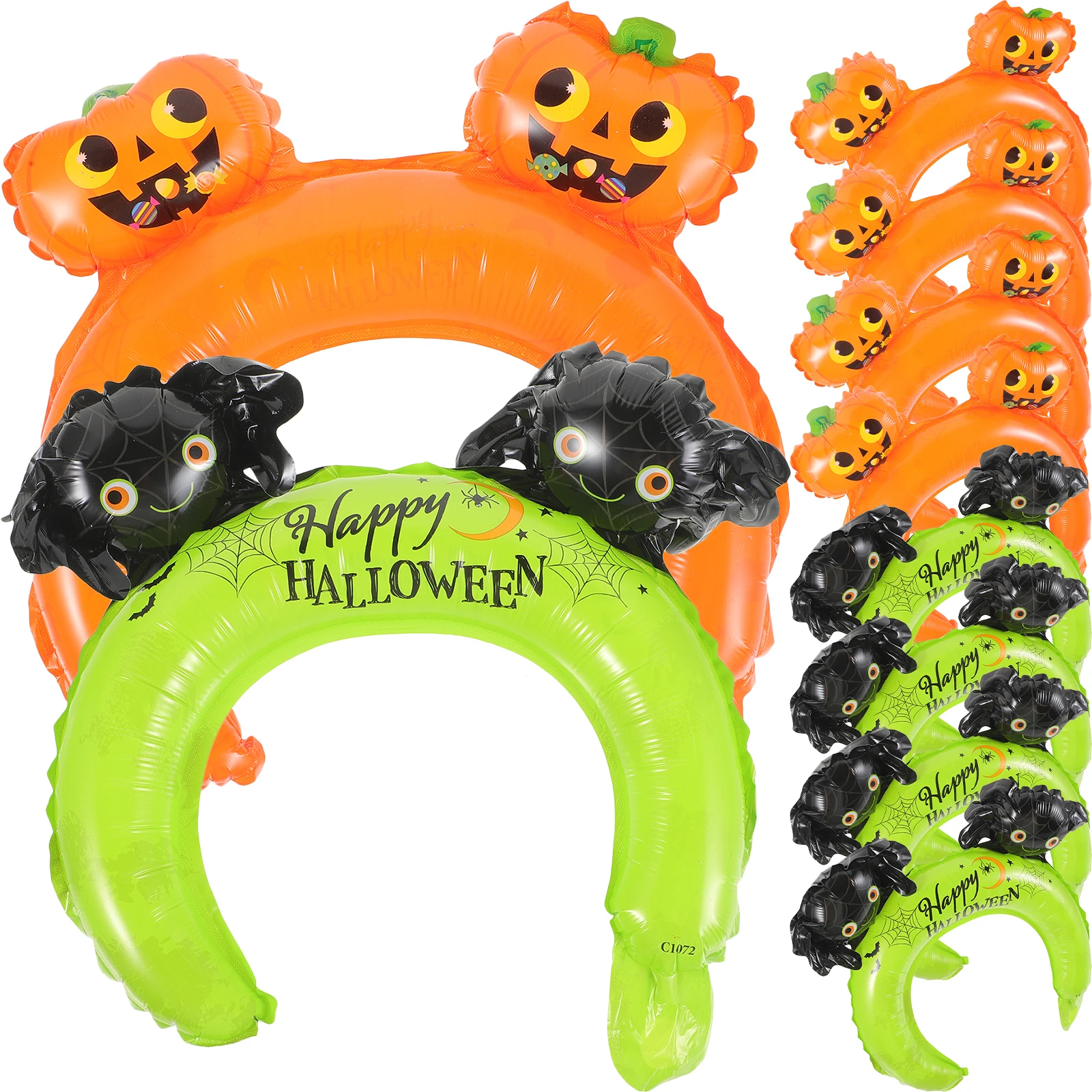 

20 Pcs Halloween Balloon Hair Bands Headband Theme Hoop Inflatable Bulk Headbands