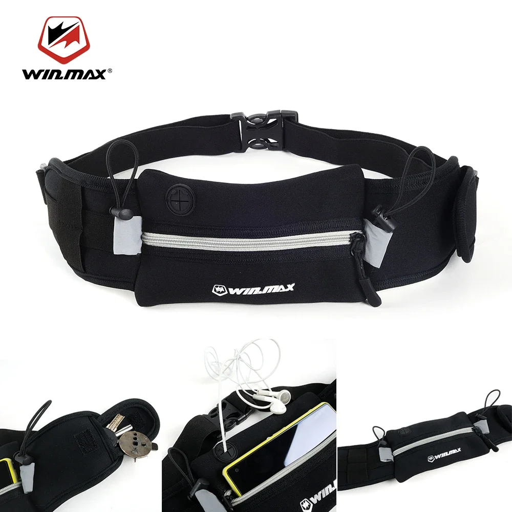 WIN.MAX Running Waist Bag Canvas Sports Jogging Portable Outdoor Phone Holder Belt Bag Women Men Fitness Sport Accessories