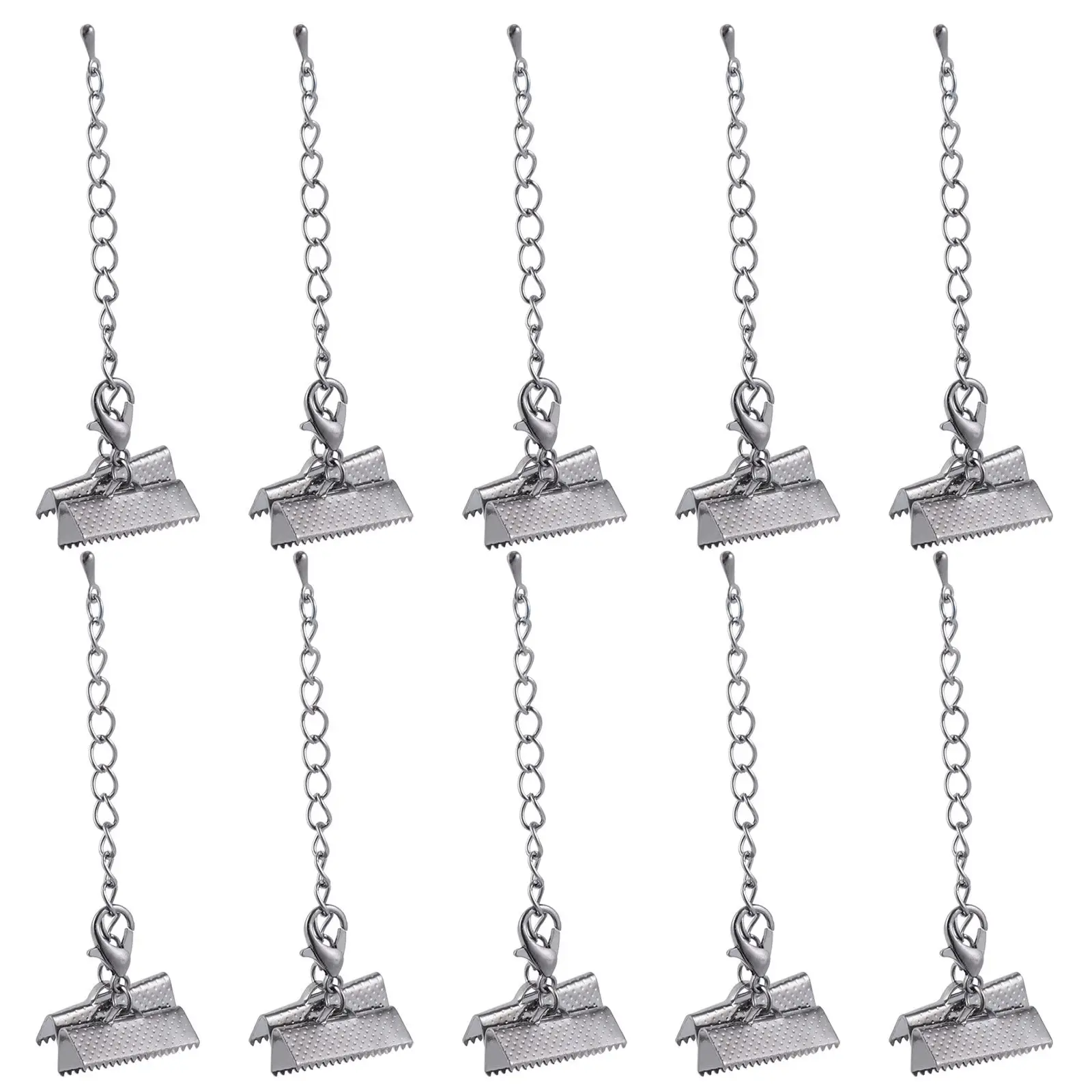 

20Pcs 20Mm Sturdy Iron Cord Ends Clasps Crimp Buckles with Internal Teeth for Ribbon Jewelry Accessories DIY Craft