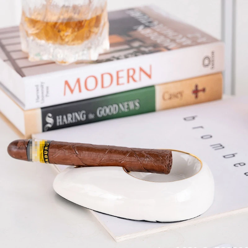 

BOLTIFY Cigar Gadgets Home Cigar Ashtray Portable Ceramic Cigars Ash Tray Tobacco Cigarette Ashtrays Holder